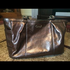 Coach rose gold copper colored metallic bag